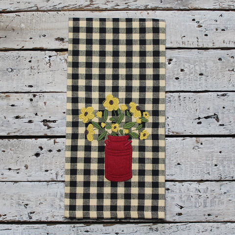 Country Bouquet  Black Towel