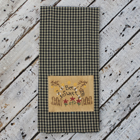 Bee Sweet  Black Towel