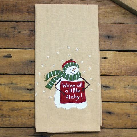 We're All A Little Flakey Nutmeg Towel (set of 2)