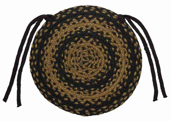 Ebony Braided  Chair Pad 15 in.
