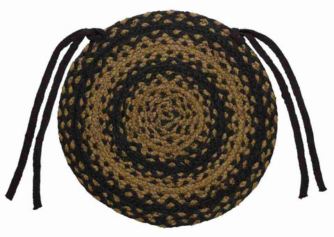 Ebony Braided  Chair Pad 15 in.