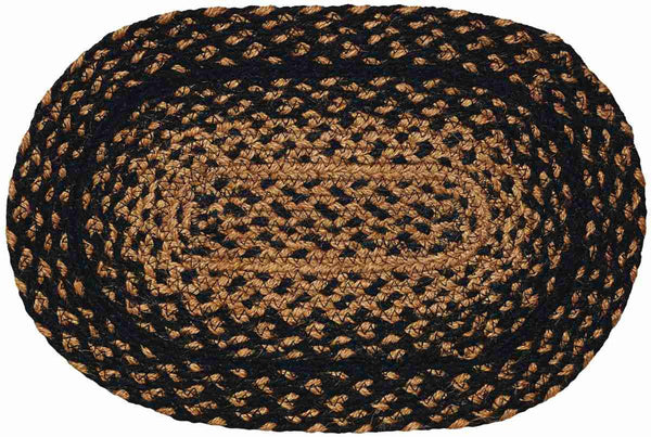 Ebony Braided Jute Rug Oval 6 X 9 ft.