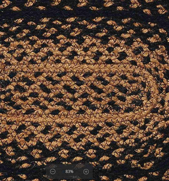 Ebony Braided Jute Rug Oval 8 X 10 ft.