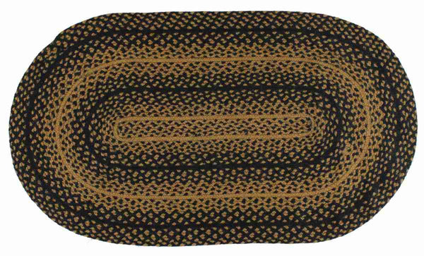Ebony Braided Jute Rug Oval 36 X 60 in.