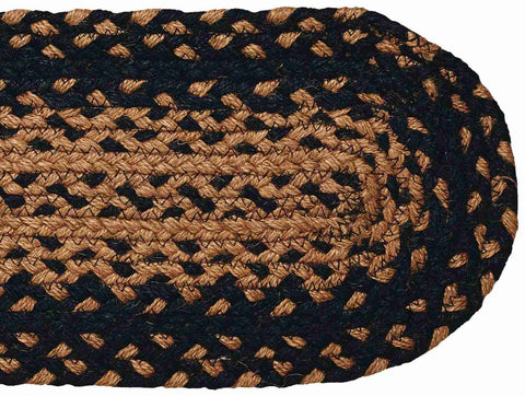 Ebony Braided Jute Stair Tread Oval 8 X 28 in.