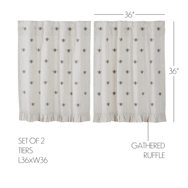 Embroidered Bee Tier Set of 2 L36xW36
