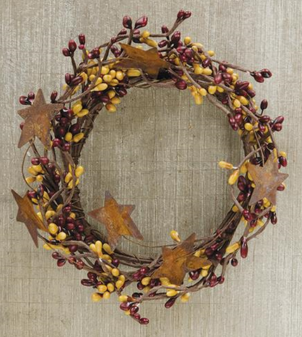 Burgundy & Gold Pip & Star Ring, 4"