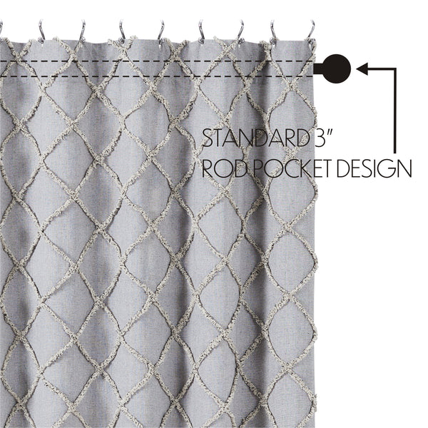 Frayed Lattice Creme & Black Shower Curtain 72x72