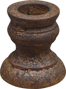 Mustard Aged Candle Cup. Turned wood taper holder with a unique, grungy wax-and-paint finish, in rich mustard tones. 2" tall, 1-1/4" diameter on top, 1-3/4 on the bottom. Holds one standard size wax or LED taper (not included). Visit website for FREE s/h & discount offers. Country Farmhouse Primitive Decor.