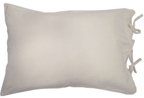 Grain Sack Solid Cream Pillow Sham with Ties