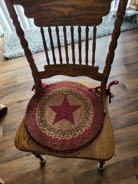 Cinnamon Star Braided  Chair Pad 15 in.