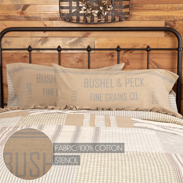 Grace Feed Sack King Pillow Case Set of 2 21x40