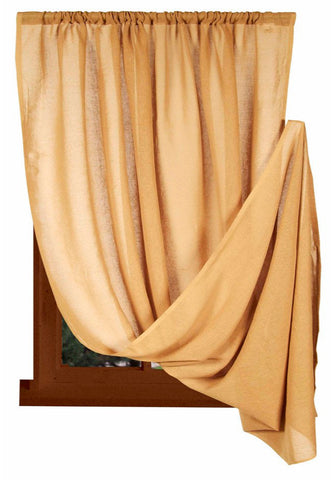 Heirloom Nutmeg Panel 40x45, rustic farmhouse cotton curtain with loops for draping in warm nutmeg hue