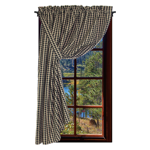 Heritage House Check Black Single Panel