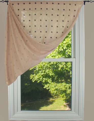 Heirloom Star Single Panel 40"x45" in nutmeg and black with primitive star design