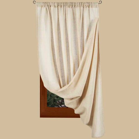 Heirloom Cream Cotton Curtain Panel 40x86 in farmhouse style with soft rustic cream (light tan) hue