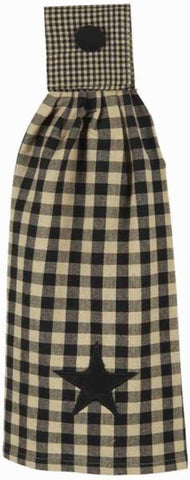 Heritage Star Tab Tea Towel Black