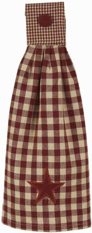 Heritage Star Tab Tea Towel Barn Red
