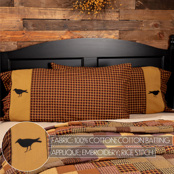 Heritage Farms Crow King Pillow Case Set of 2 21x40