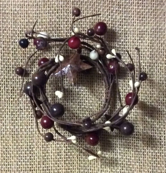 Mustard, Burgundy, and Cream Candle Ring