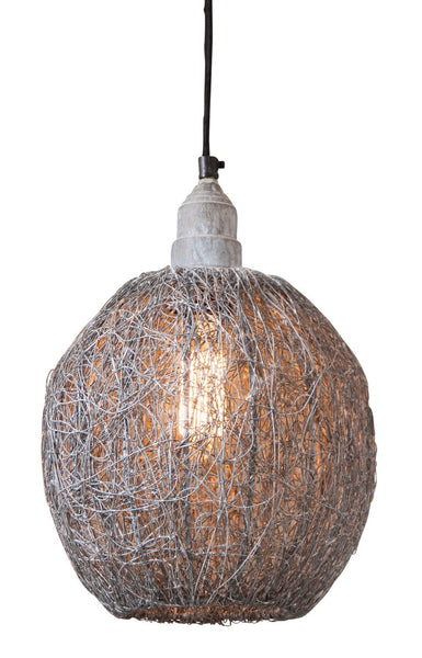 Nesting Wire Hanging Light in Weathered Zinc