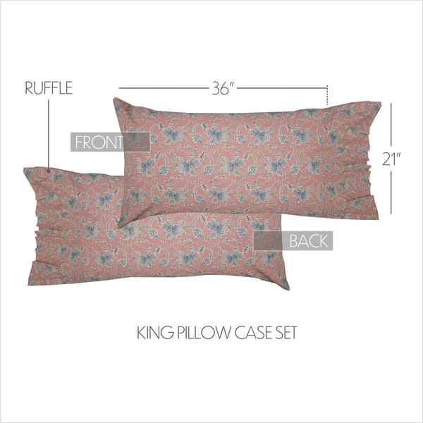 Kaila Ruffled King Pillow Case Set of 2 21x36+8