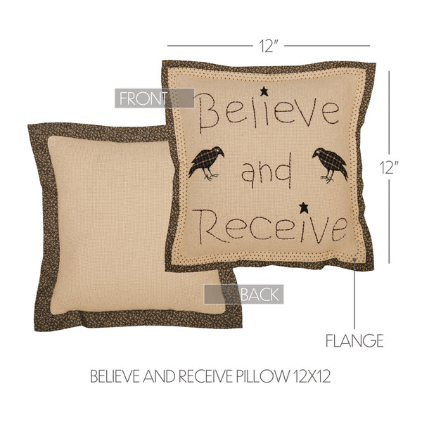 Kettle Grove Believe and Receive Pillow 12x12 Discontinued - Final Qtys