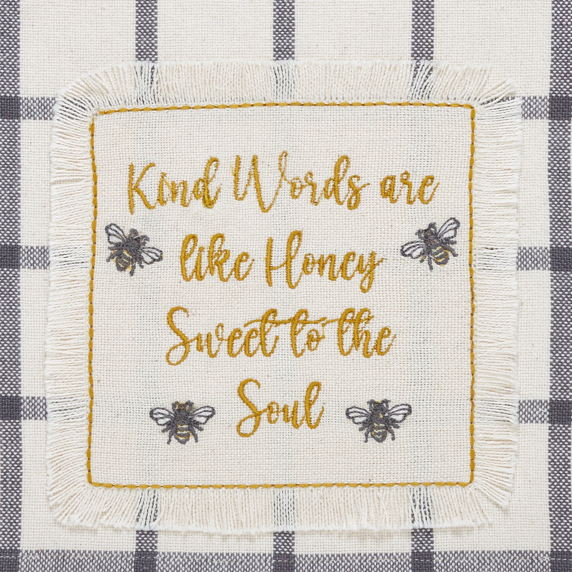 Embroidered Bee Tea Towel Set of 4 19x28 - Allysons Place