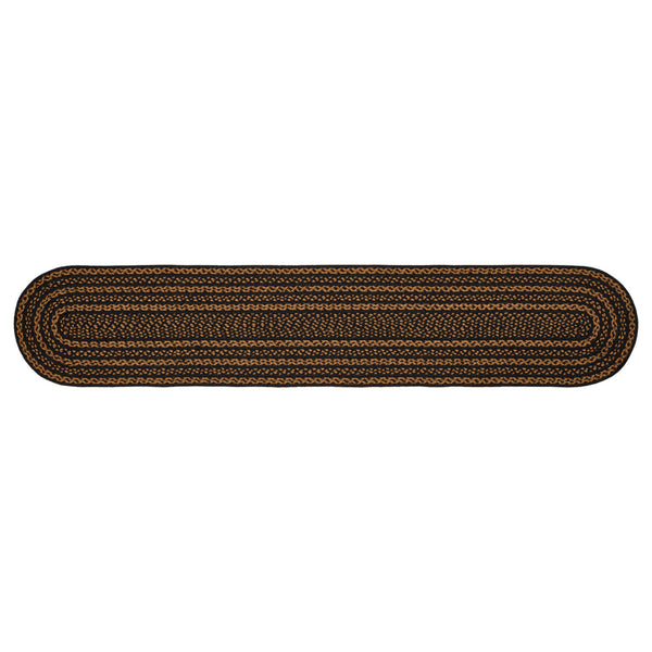 Black & Tan Jute Oval Runner 13x72