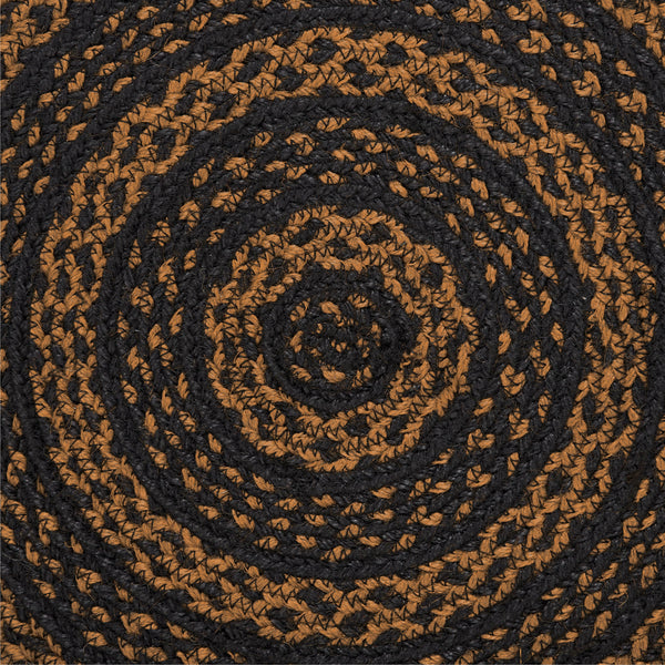 Black & Tan Jute Chair Pad 15 inch Diameter