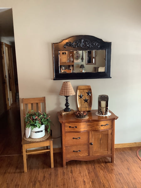 Mantle Top Mirror - Aged Black