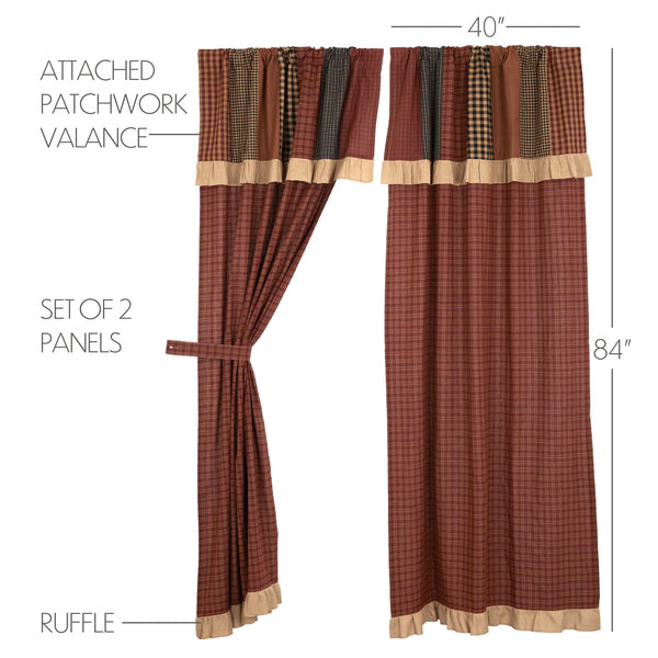 Maisie Panel with Attached Patch Valance Set of 2 84x40