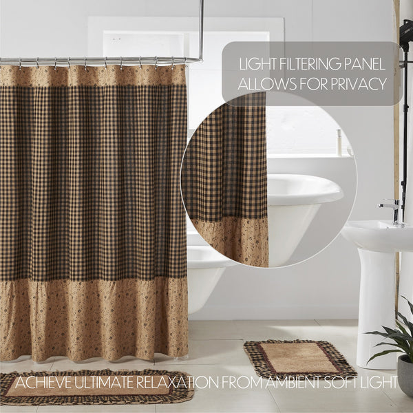 Premium Mold & Mildew Resistant Beige Geometric Fabric Shower Curtain With  Matching Bath Mat and Towels for Unisex Shared Bathroom. 