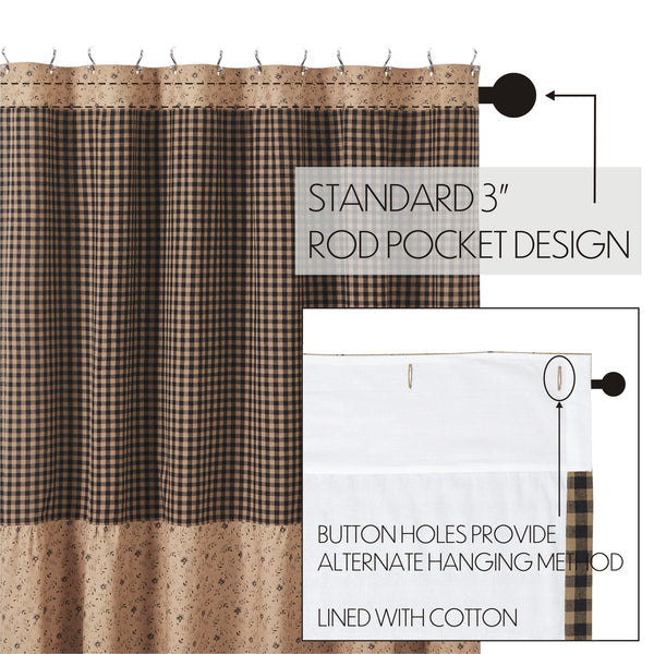 Maisie Ruffled Shower Curtain 72x72