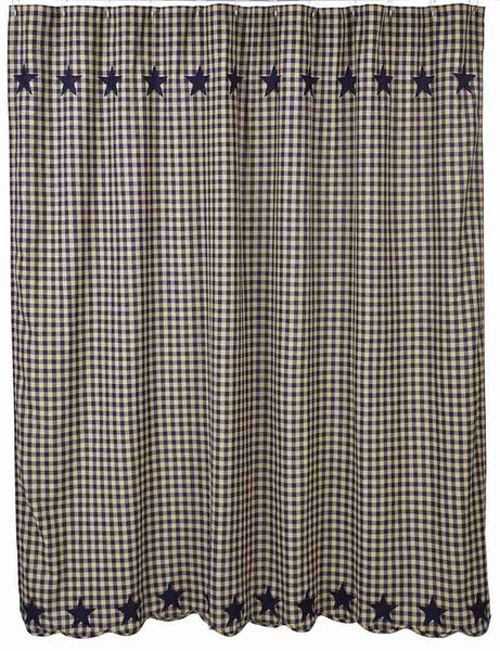 Navy Star Shower Curtain