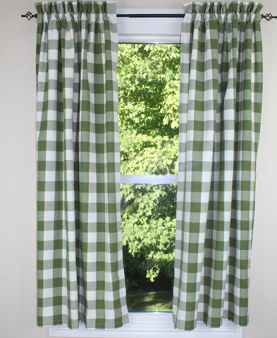 Buffalo Check Sage 63"Curtain Panels
