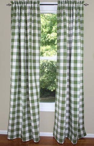 Buffalo Check Sage 86" Drapery Panels