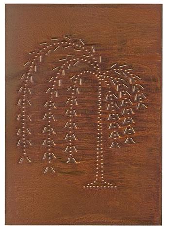 Vertical Willow Panel in Rustic Tin, Primitive Country Farmhouse Lighting Kitchen Bath Home Décor & Acessories