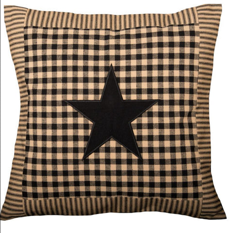 Our Heritage House Star Black Pillow Cover is made of Cotton and is 18 In x 18 In. ***Pillow is NOT included. Cover only*** Visit website for FREE s/h & discount offers. Primitive Country Farmhouse.
