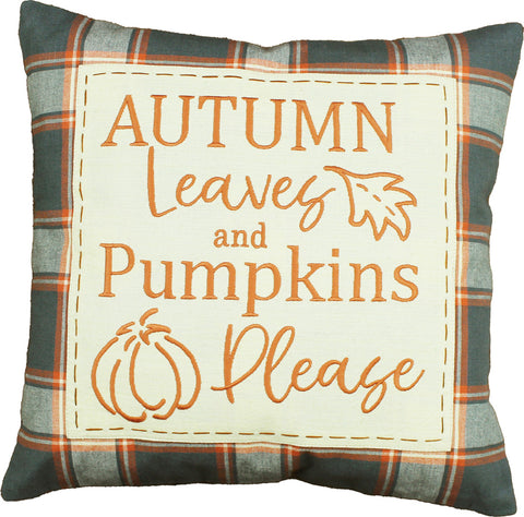 F Fall Sky Autum Leaves Pillow 14"