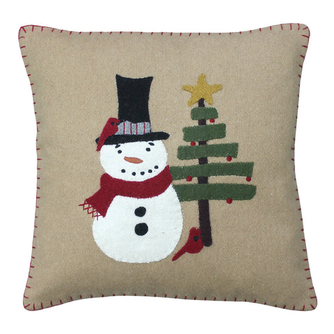 Our Nutmeg Winter Wishes Pillow Cover is made of Wool Felt and is 14 In x 14 In