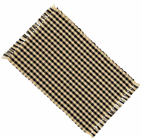 Our Black Heritage House Check placemat set of six features small checks in black and light tan gingham.