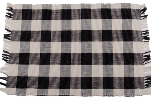 Measuring at 14" x 18" this placemat is made with 100% cotton. With its black and buttermilk checkered design, this placemat would look great on your table., home Decor , everyday