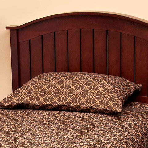 Marshfield Jacquard Pillow Sham 21x31 in black and tan cotton jacquard. Adds primitive, colonial, and farmhouse charm when paired with bedcovers and panels.