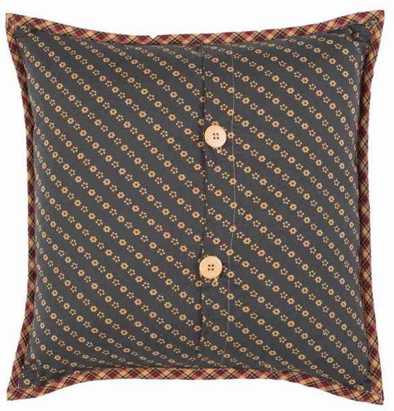 Patriotic Patch Pillow Cover Quilted 16 in. Reverse