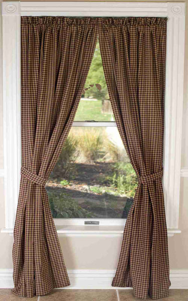 Patriotic Patch Plaid Curtain Panel 84 in.