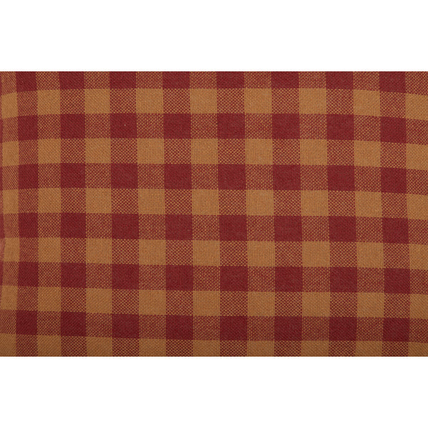 Burgundy Check Fabric Pillow 16x16