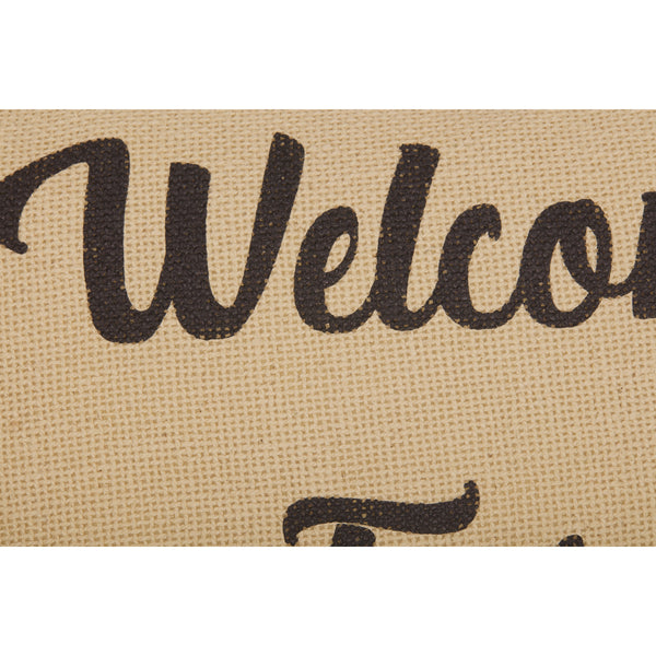 Ashmont Burlap Vintage Welcome to Our Farmhouse Pillow 14x22