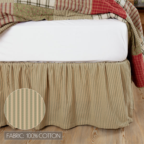 Striped top bed skirt