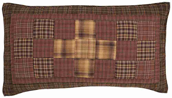 Prescott Luxury King Sham,russet, dark brown, and earth green plaid Primitive Country Farmhouse Bedding Pillow Home Decor & Accessories.